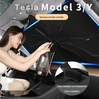 car sunshade protective umbrella style front window sunshade protection insulated umbrella foldable sunshade for model x3ys