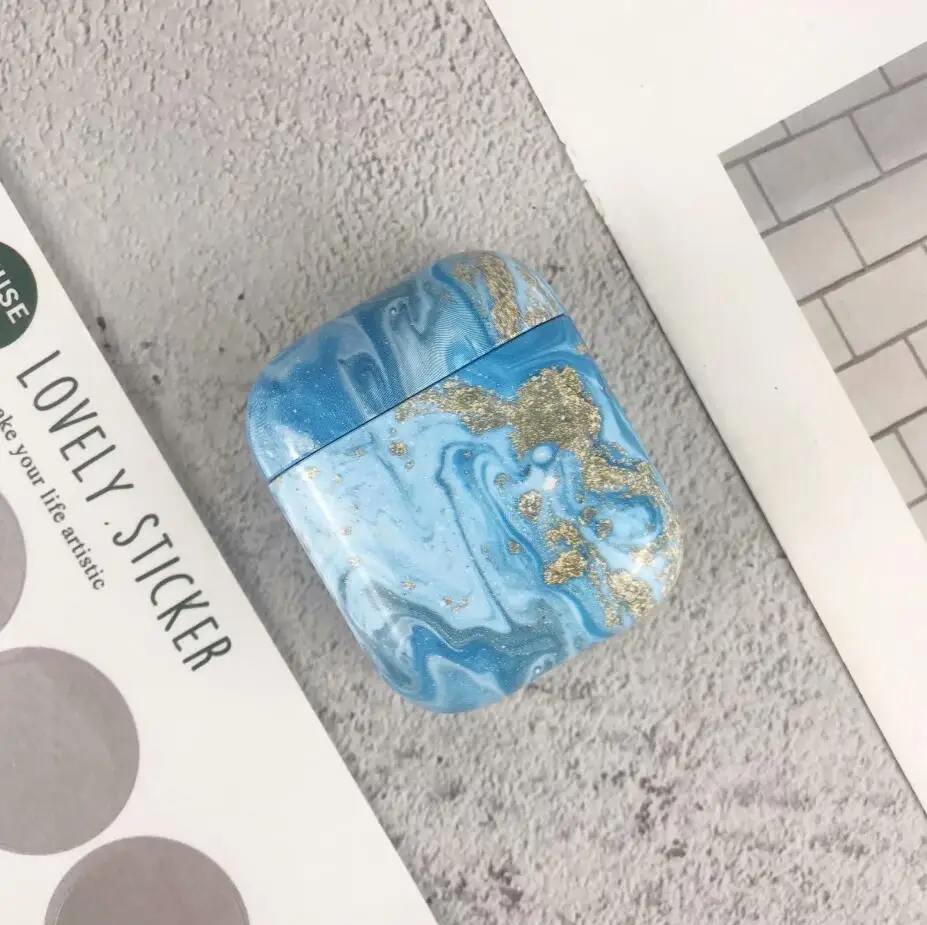 Чехол для оригинала Apple Airpods, чехол, мраморный, милый, чехол для Apple Airpods 2, 1, чехол, аксессуары, наушники Air Pods, чехол, коробка - Цвет: 27I