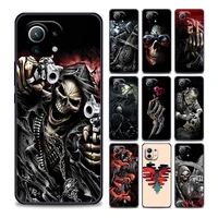 grim reaper skull skeleton phone case for xiaomi mi 11lite i ultra x t en pocof1 x3 nfc gt m3 f3 gt m4 pro soft silicone cover