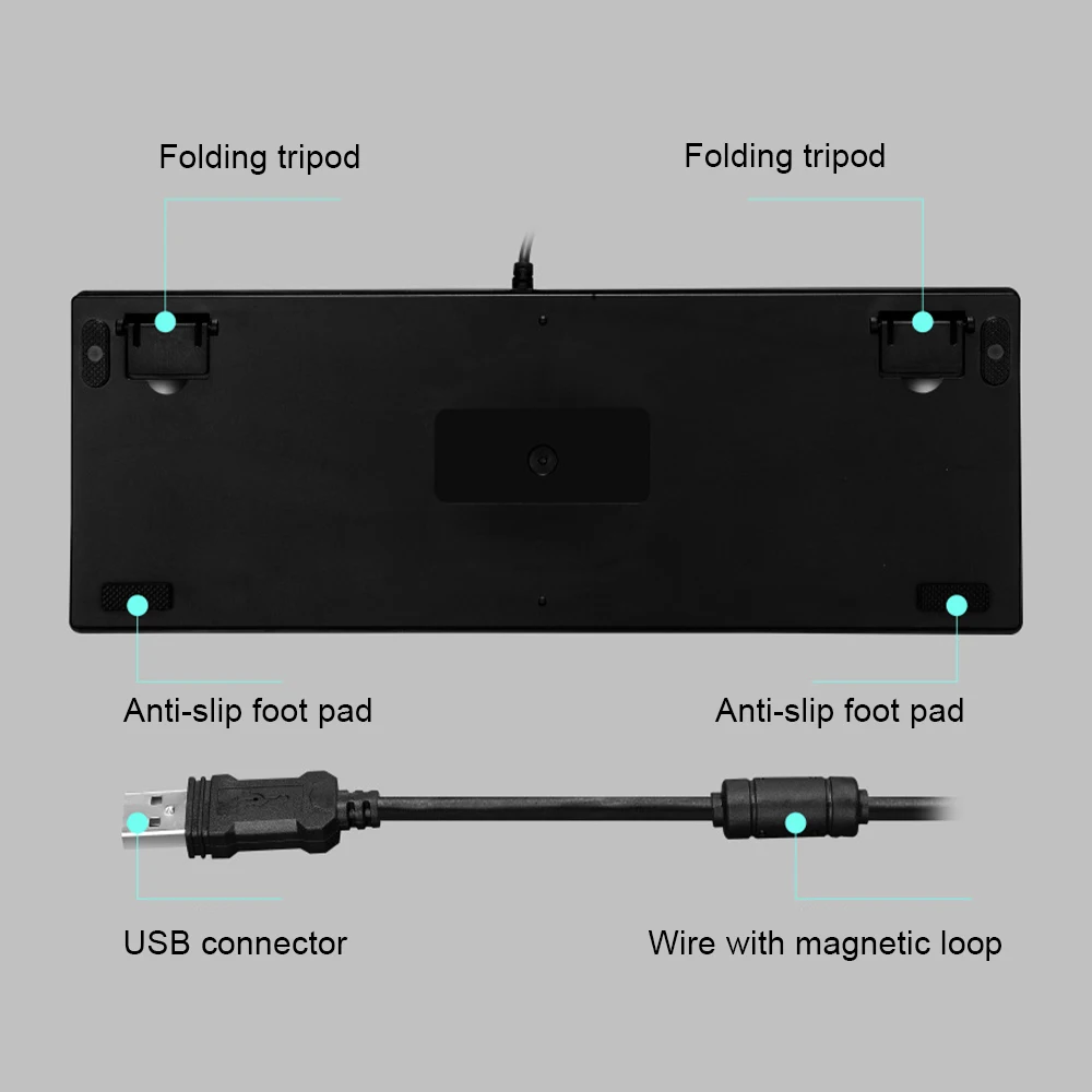 Для долговечной игры Клавиатура регулируемый электронный спортивный 82 ключи USB