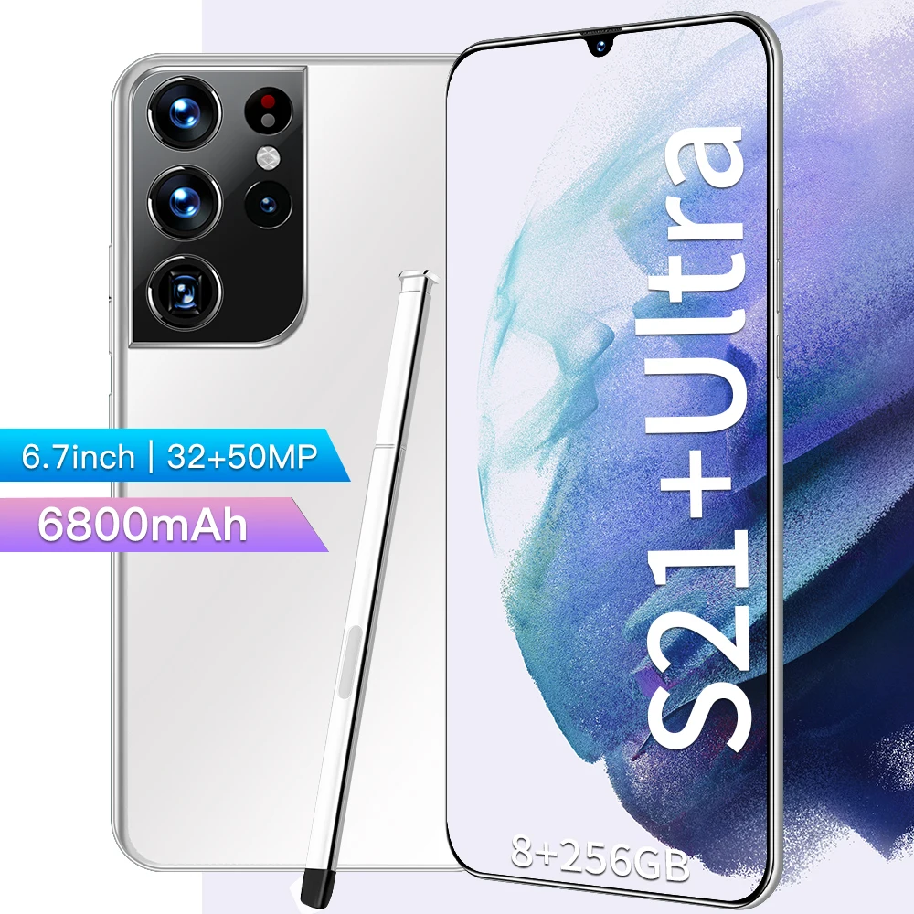 Смартфон глобальная версия S21 + Ultra 8 ГБ 256 7 3 дюйма MTK6989 10 ядер сеть 4g мобильные