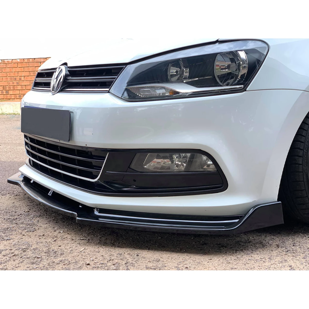 Для Volkswagen VW Polo 2009-2017 губа переднего бампера автомобиля 3 шт. черный разделитель