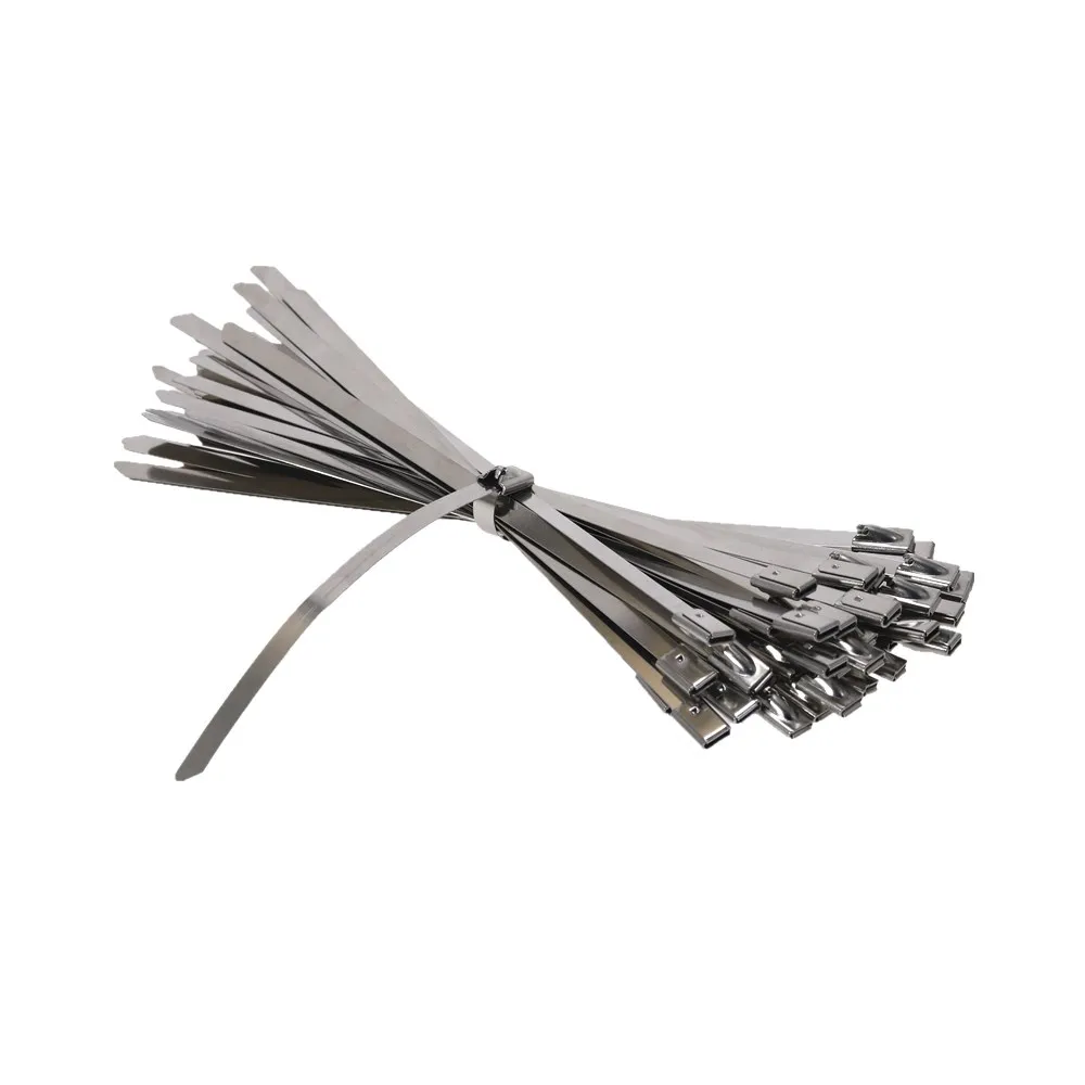 

10PCS Stainless Steel Metal Cable Ties 4.6x250mm Tie Zip Wrap Exhaust Heat Straps Induction Pipe Boat Tie