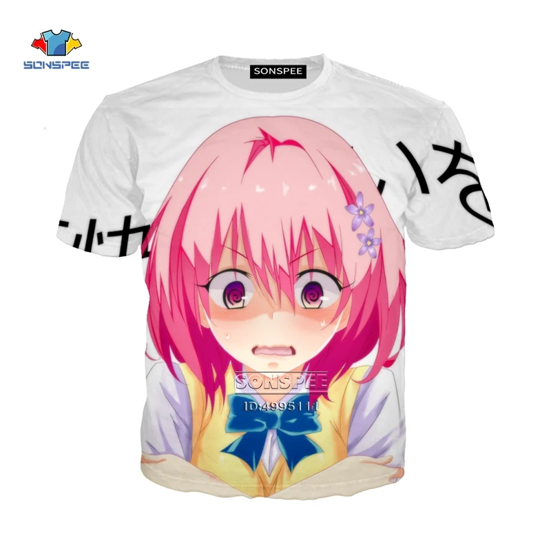 Футболка YOJULY A856 унисекс Повседневная рубашка с 3D принтом отаку To Love Ru Kawaii Girl Momo