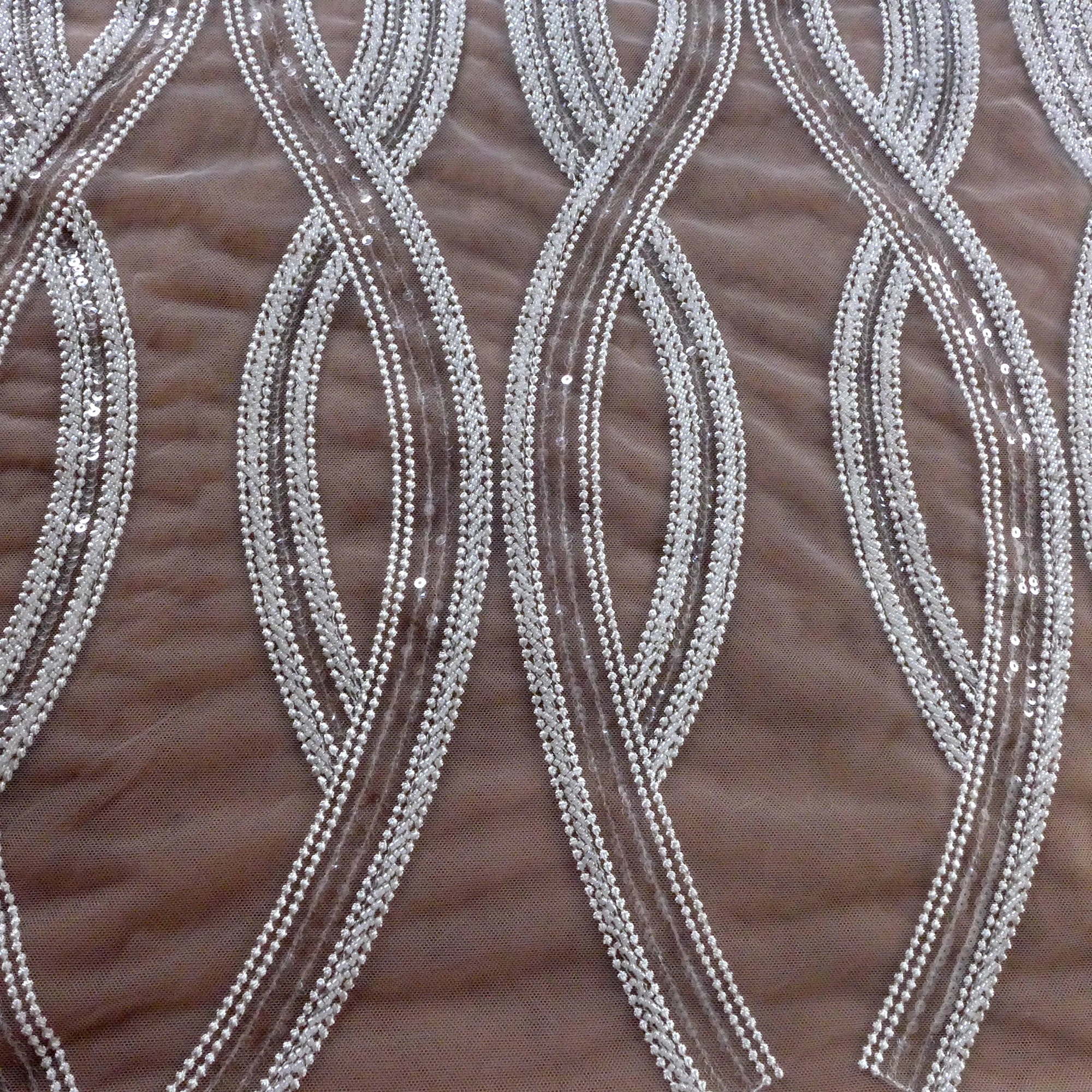 2021 новая кружевная ткань 1 ярд белого кружева качественная вышивка бисером