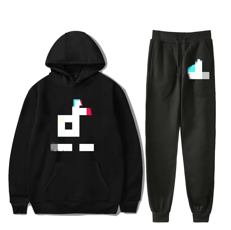 Повседневный комплект с капюшоном для женщин и мужчин на осень зиму длинные