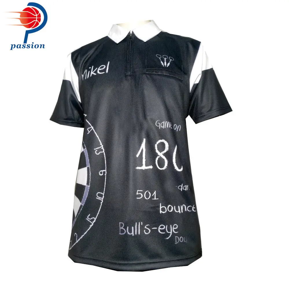 Высококачественная Мужская рубашка дротика с сублимационной печатью на молнии