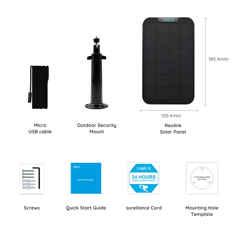 

Reolink Solar Panel with 4m cable for Reolink rechargeable battery camera