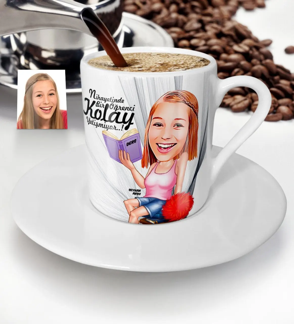 

Personalized Women 'S Student Cartoon Turkish coffee Cup-1