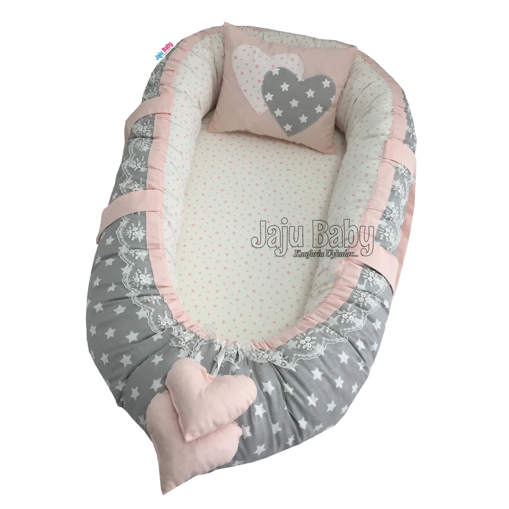 

Jaju Baby Little Gray Star Orthopedic Baby Nest 100x60 mother side