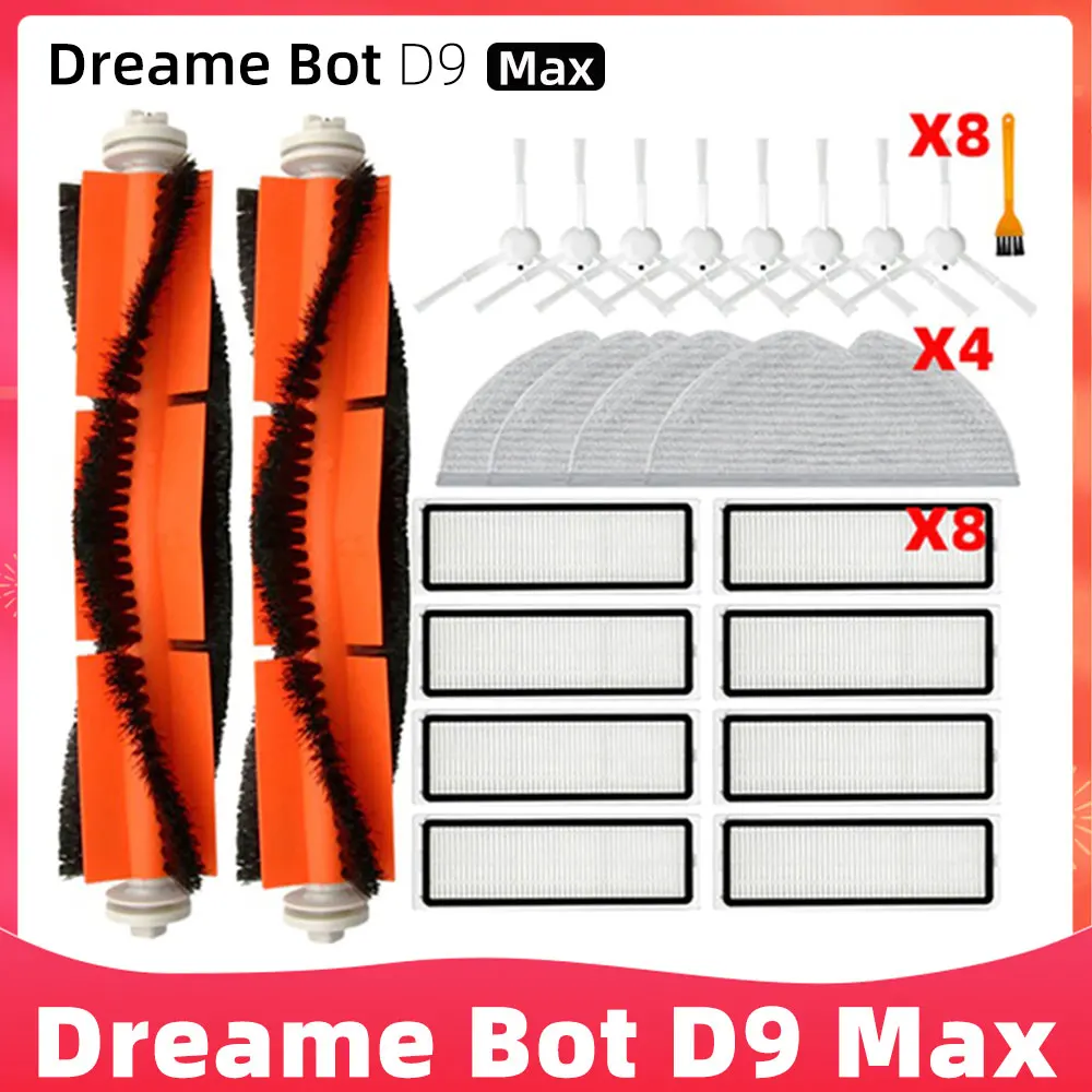 For Xiaomi Dreame Bot D9 Max / D9 Mistral Robotic Vacuum Cleaner Replacement Spare Parts Hepa Filter Main Side Brush Mop Cloths