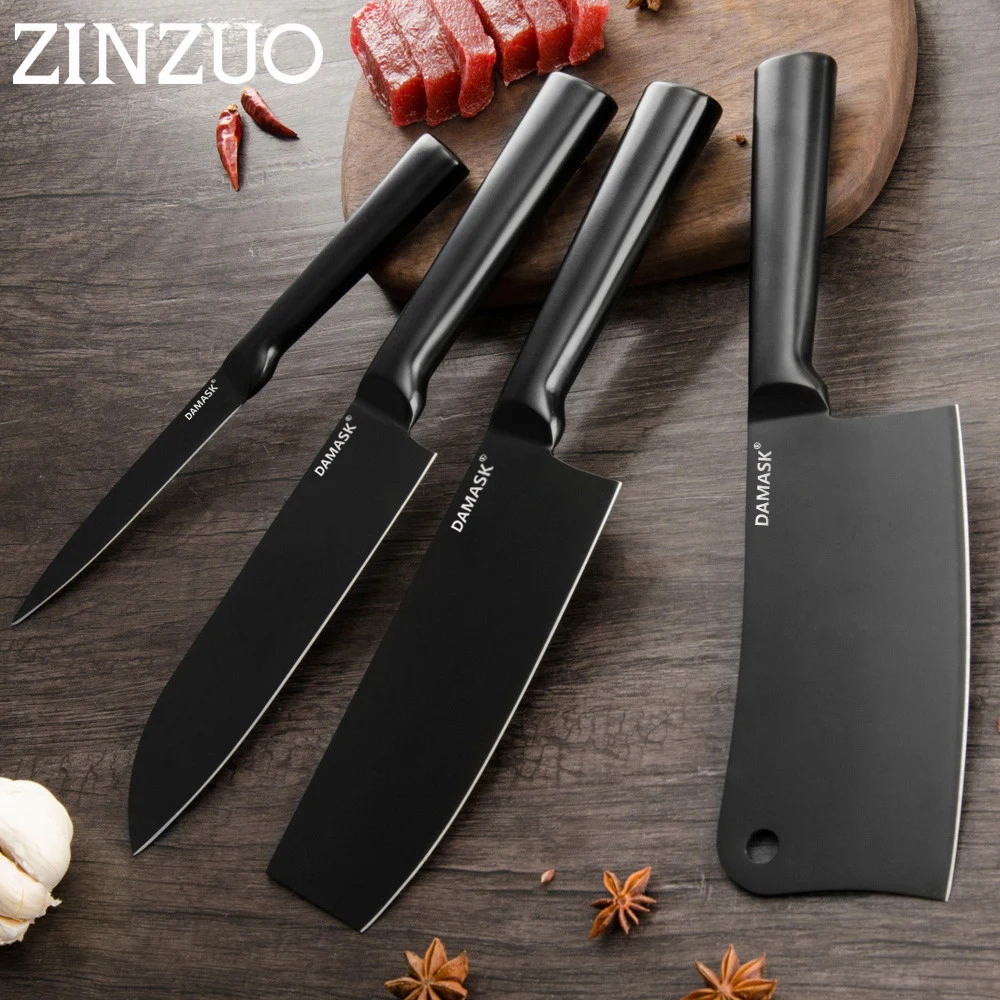 Нож из нержавеющей стали ZINZUO с черным покрытием нож шеф-повара высокой резкостью