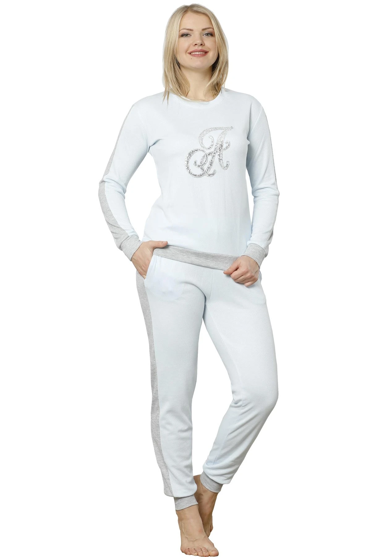 

Yeni K Bahar Kadn Pijama Setleri Uzun Kol Sleepwear Pijama Takm Kaln Scak Homewear Overnight Dressing Gown Desenli