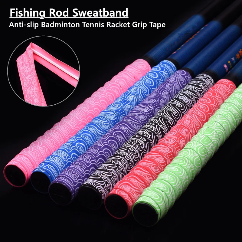 

6 Colors Anti-slip Sport Fishing Rod Grip DIY Tennis Overgrips Badminton Racket Glue