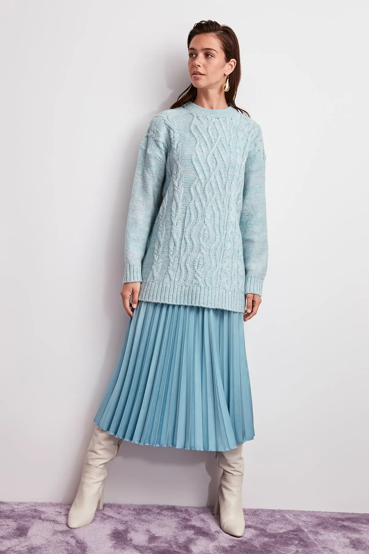 Трикотажный свитер с горлом для велосипеда |