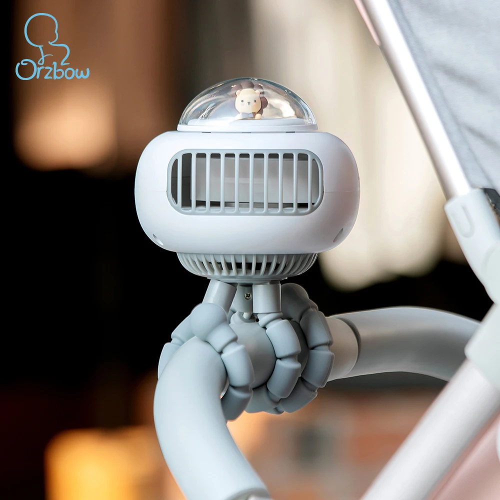 

Orzbow Stroller Fan 4000mAh Portable Bladeless USB Rechargeable Silent Outdoor Mini Handheld Small Fan for Home Unpowered Fan