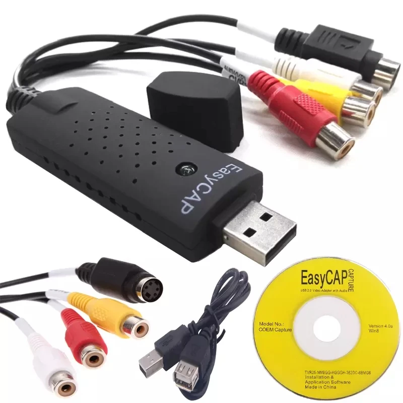 Адаптер USB EasyCAP для видеозахвата ТВ DVD VHS Captura de v deo Аудио AV компьютера/CC TV-камеры 2 0 |