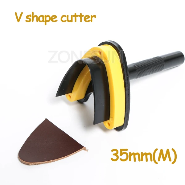 width 35mm ZONESUN DIY кожа обрезчик углов Наборы ручной пояс круглой огранки Удар ремня круглый Форма инструменты Угловой радиус 5/10/20 мм кожи филе - Цвет: width 35mm