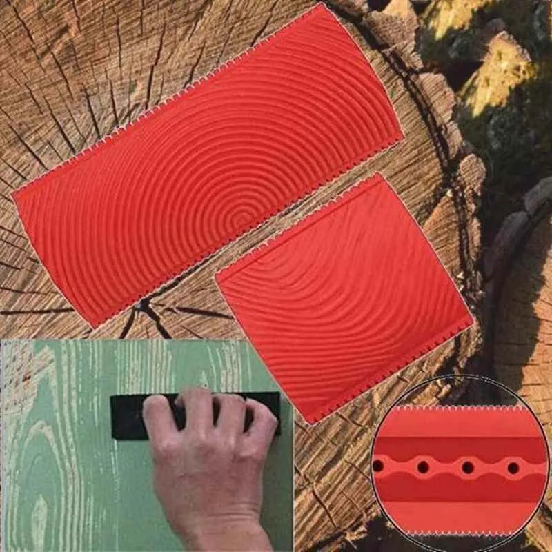 

Wood Graining DIY Tool Set Imitation Wood Graining Pattern Wall Texture Art DIY Rubber Wood Grain Painting Tool Home Decoration