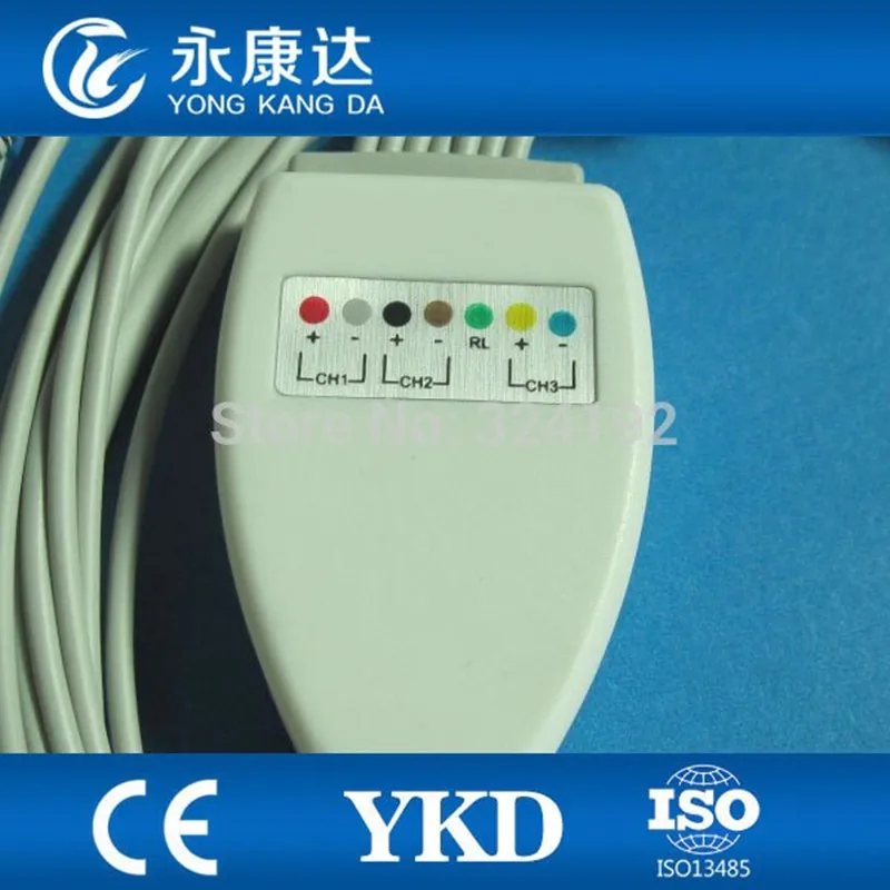 Holter Din 10 свинцовый ЭКГ-кабель для Landcom с IEC Snap без сопротивления подходит