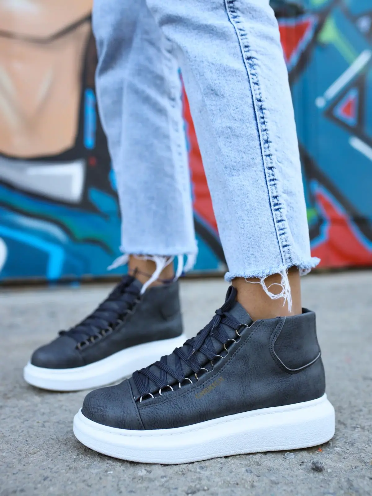 Chekich Женская обувь Антрацитовый цвет Шнуровка Белая подошва Экологичная Веганская Высококачественная искусственная кожа Мода Без запаха Легкие ортопедические костюмы Носите повседневную одежду Классика CH258