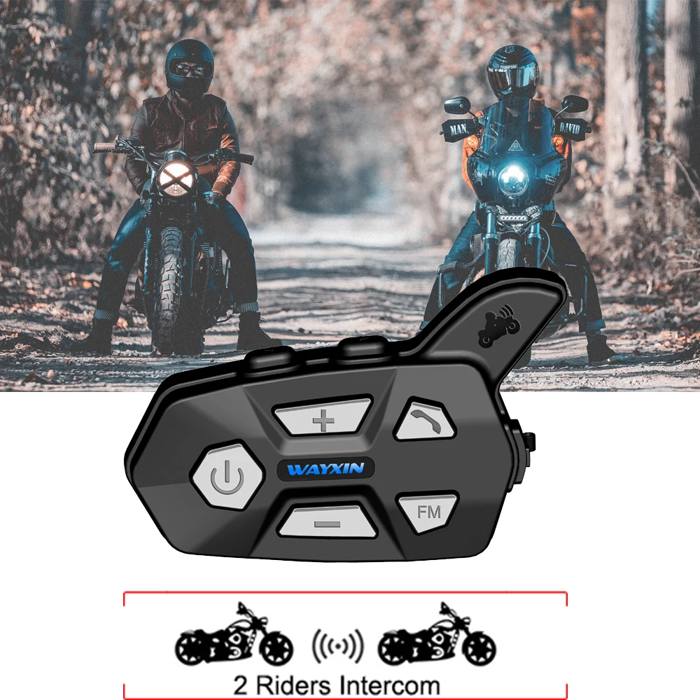 WAYXIN 2 шт Bluetooth домофон 2 Rider FM мотоциклетный Bluetooth шлем домофон 1000 м мото переговорный шлем гарнитуры домофон R5