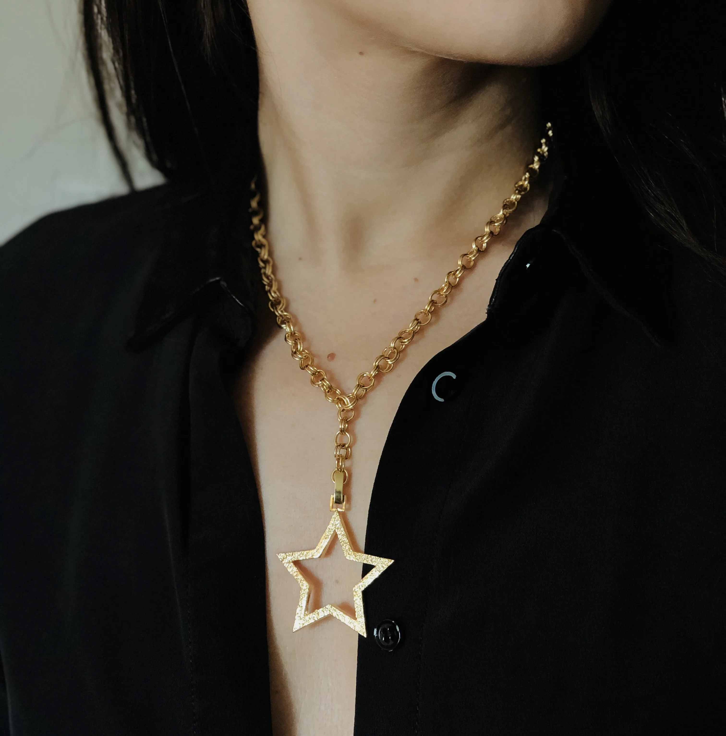 

GULCE DERELI, STAR SYMBOL CHARM, CHARM NECKLACE, YASAK ELMA, CHAIN NECKLACE, GIFT BOX, GOLD/SILVER PLATED