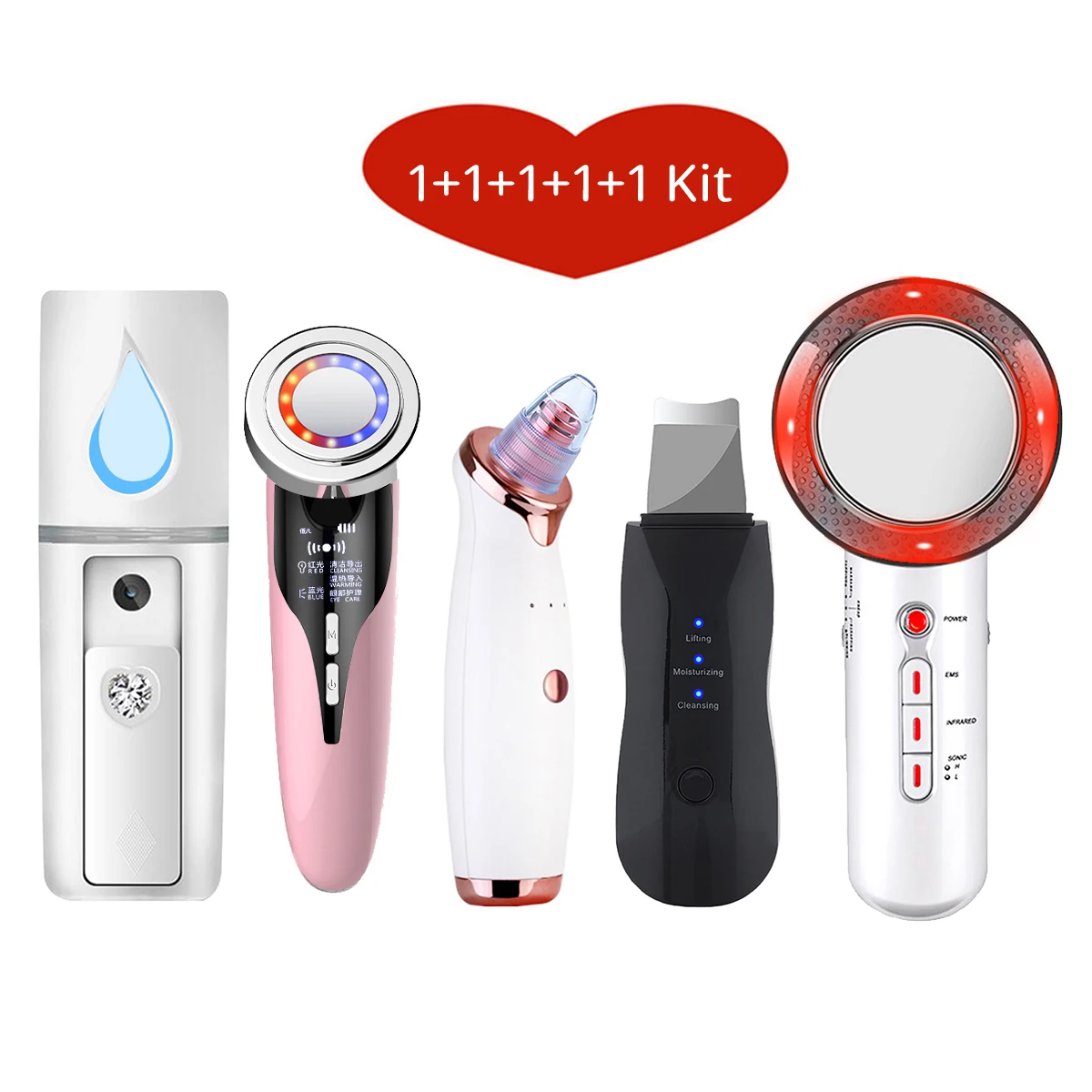 

Body Slimming Massager + EMS Face Massager Facial Beauty Face Sprayer + Not Ultrasoic Skin Scrubber + Blackhead Remover Vacuum