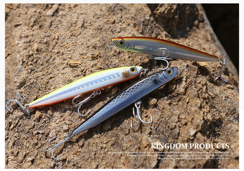 Kingdom Fishing Тонущая приманка карандаш 95 мм 19 г 80 мм 14 г 70 мм 9 г искусственная жесткая приманка воблеры Новое поступление для морского окуня модель 7504