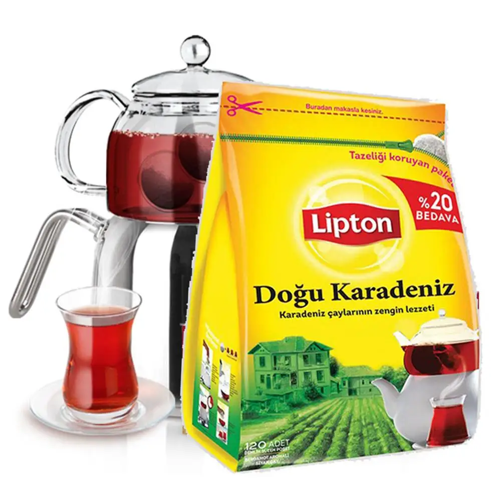 Традиционный турецкий Чай Lipton черный чай большие пакетики для чайника