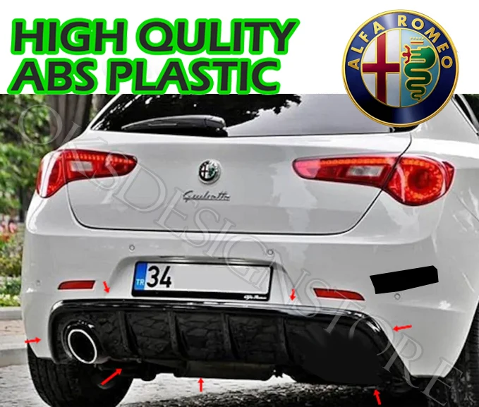 Для Alfa Romeo Giulietta Series (2011-2018) диффузор заднего бампера из АБС-пластика глянцевый