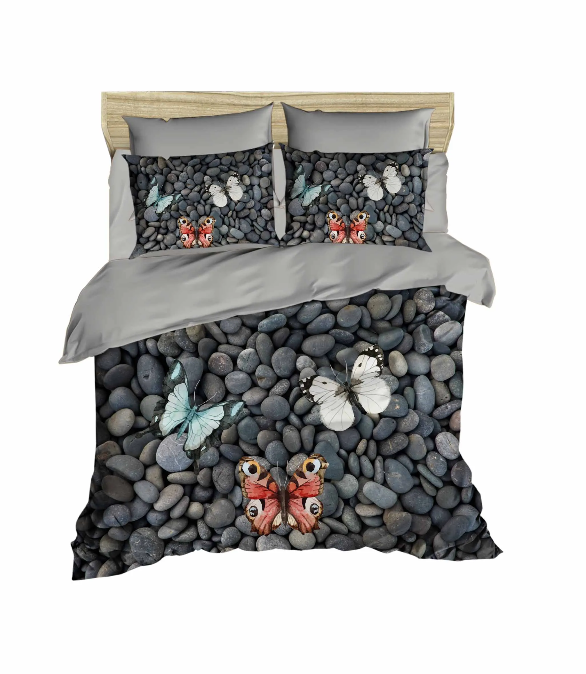 

100% Turkish Cotton Bedding Butterfly Themed 3D Printed Duvet Cover Set, All Sizes, Made in Turkey