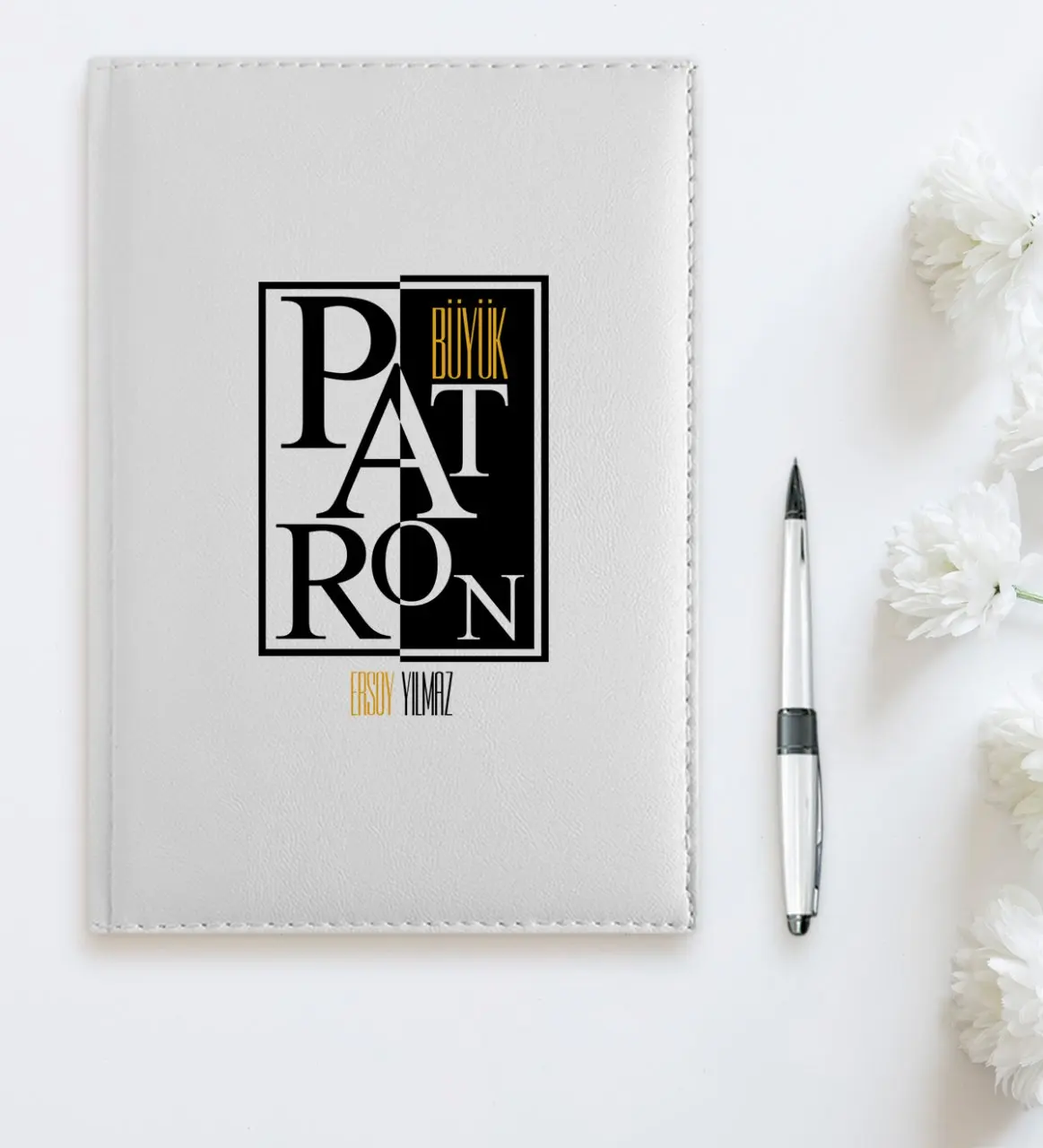 

Personalized Professional Big Boss 2020 White Leather Organizer-4