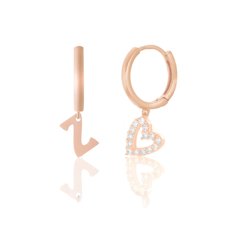 

Стильные Ювелирные серьги с надписью Z 925 пробы, серебряные женские серьги-подвески с покрытием из розового золота