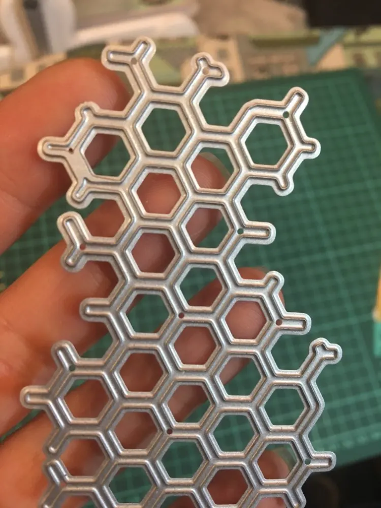 Металлический трафарет с рамкой в виде сот для скрапбукинга фотоальбома