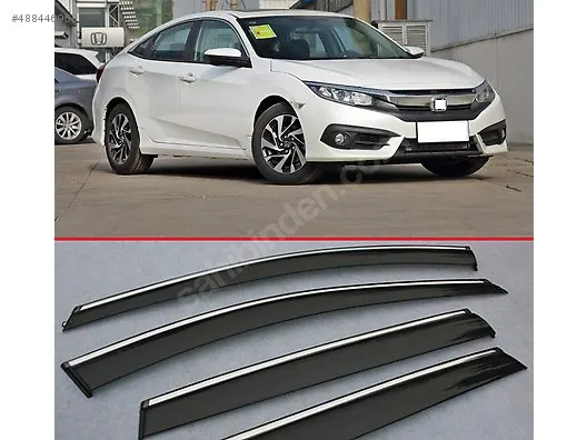 4 шт. хромированный спортивный козырек от дождя и ветра для автомобиля Honda Civic FC5 2016