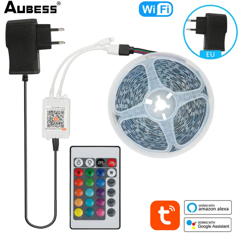 

Smart Home Rgb Led Strip Infrared / WiFi Remote Control 5M 10M 20M 5050 RGB Flexible Atmosphere Led Lights For TV Room Decor