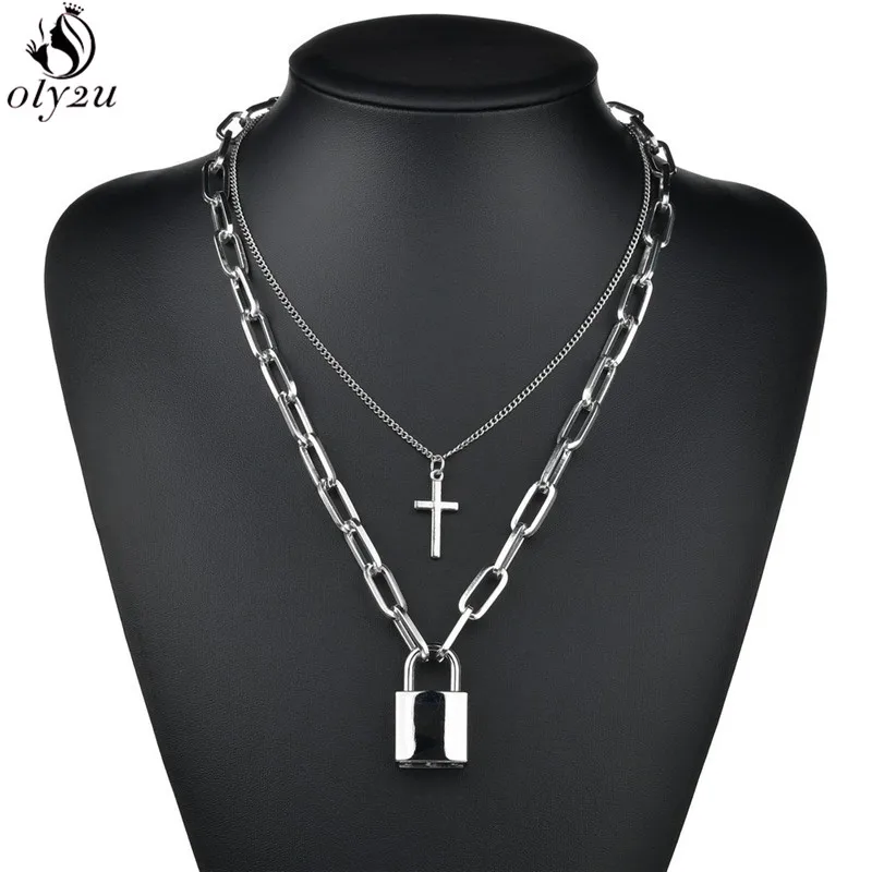 Ожерелье женское многослойное с крестом в стиле панк|Цепочки| |