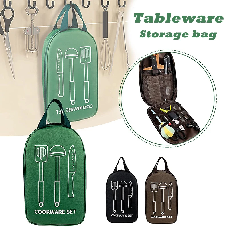 

Outdoor Tableware Storage Bag Camping Cookware Storage Container Bags Portable Multi-Functional BBQ Travel Hiking Picnic Pouch