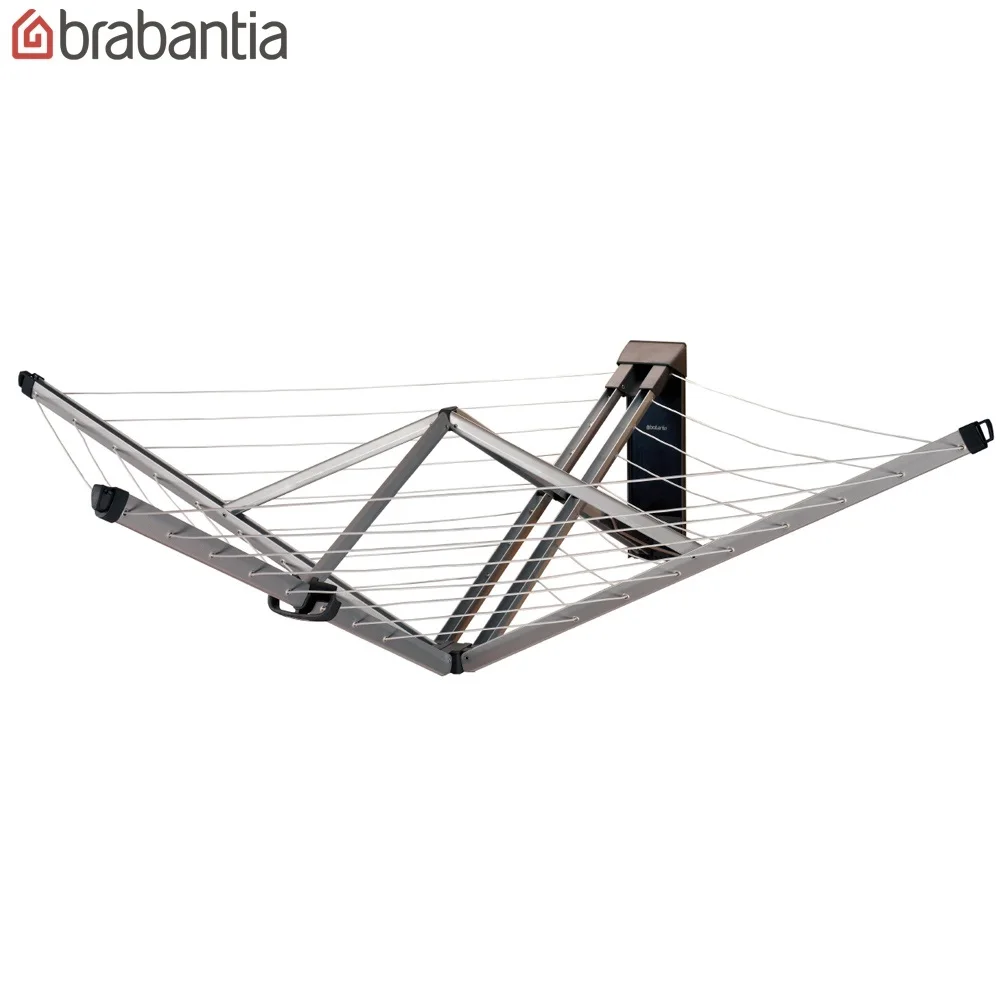 Сушилка настенная для белья Brabantia &quotWallfix&quot 24м навески с чехлом серый металлик