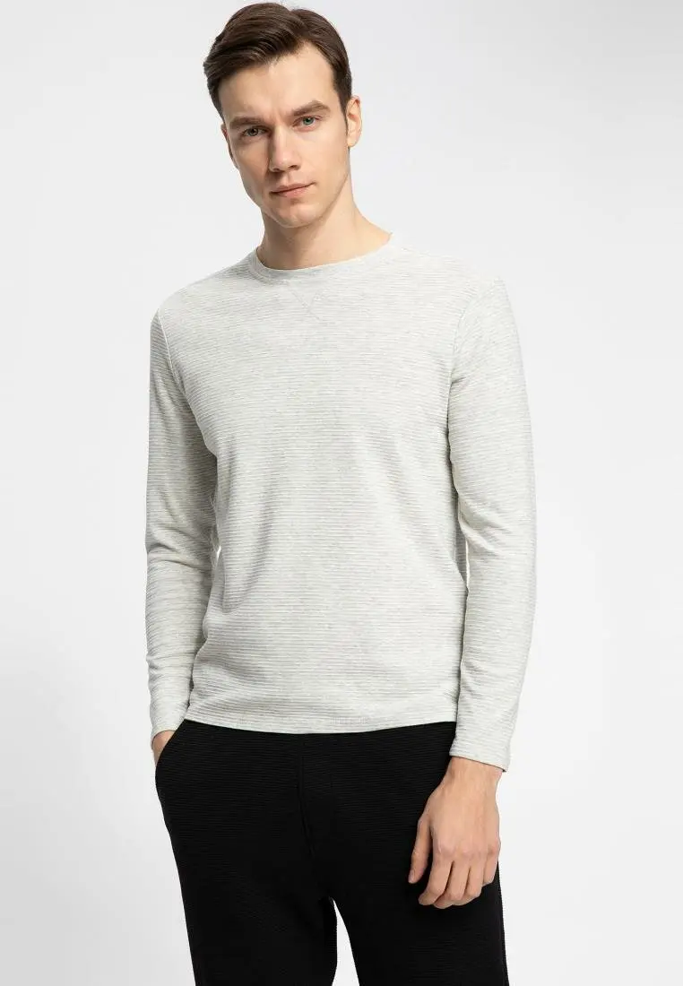 DeFacto Модные мужские одноцветные свободные пуловеры повседневные Простые топы