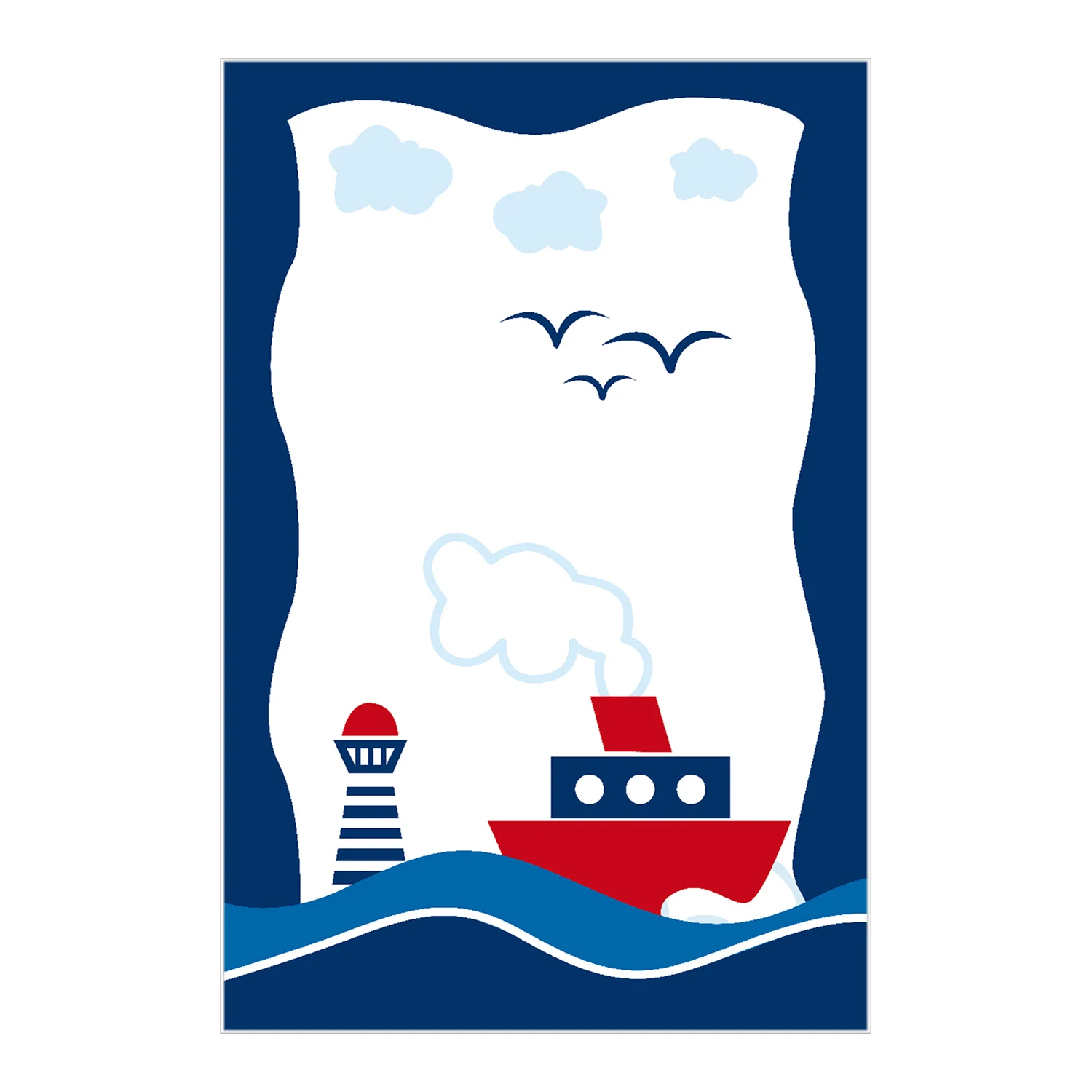 

Детская комната, микрополамид, нескользящий турецкий домашний коврик Kilim Sea Ocean, дизайнерский прочный ковер, ковер, домашний пол