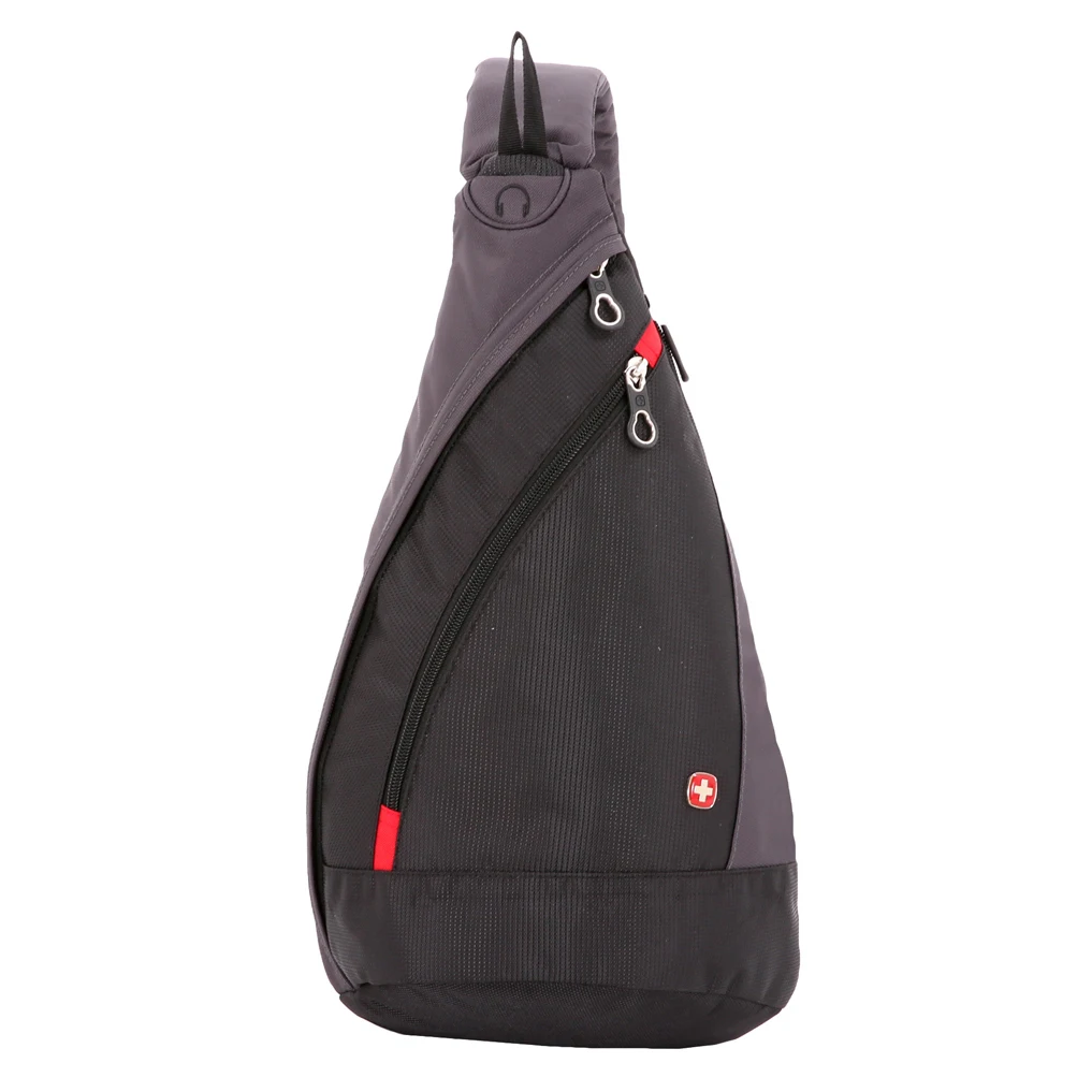 Рюкзак Swissgear с одним плечевым ремнем черный/серый 25x15x45 см 7 л|Рюкзаки| |
