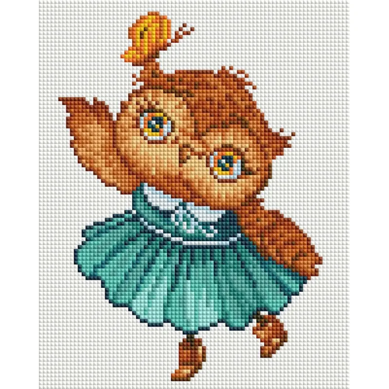 &quotСовушка с бабочкой&quot Алмазная мозаика на холсте 20*25. Белоснежка. 437 ST