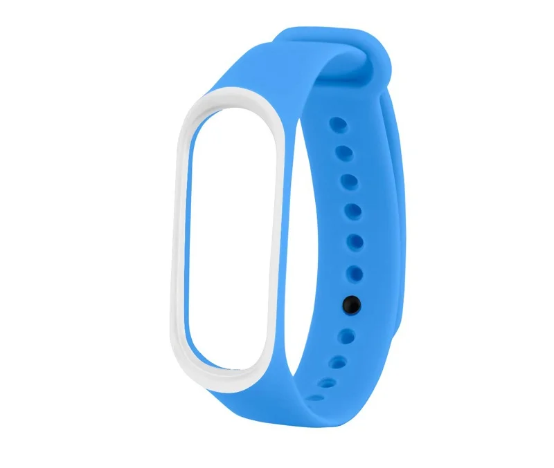 Ремешок для Mi Band 3/4 Silicon Loop синий/белый|Ремешки часов| |