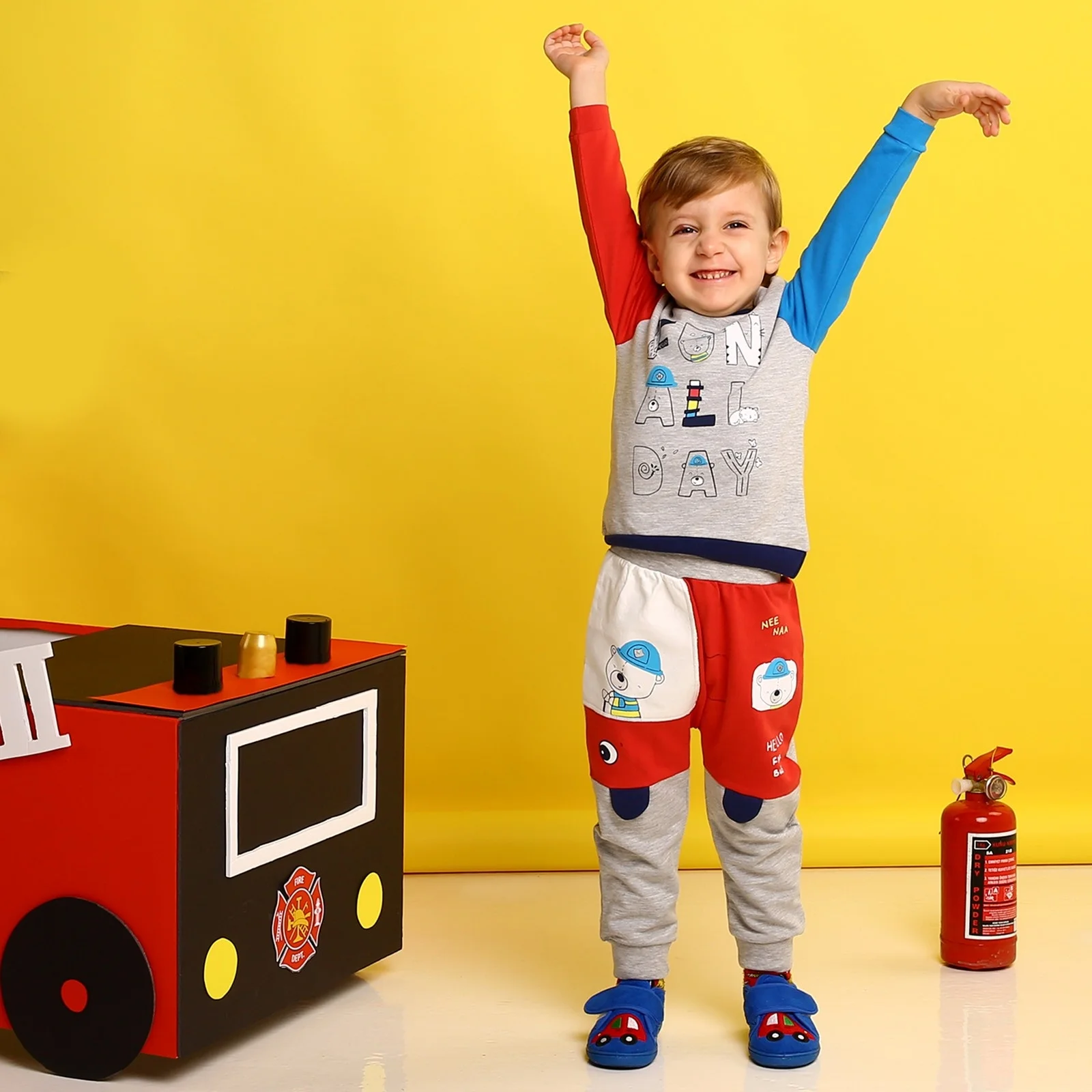 Ebebek HelloBaby/толстовка с пожарными для маленьких мальчиков| |