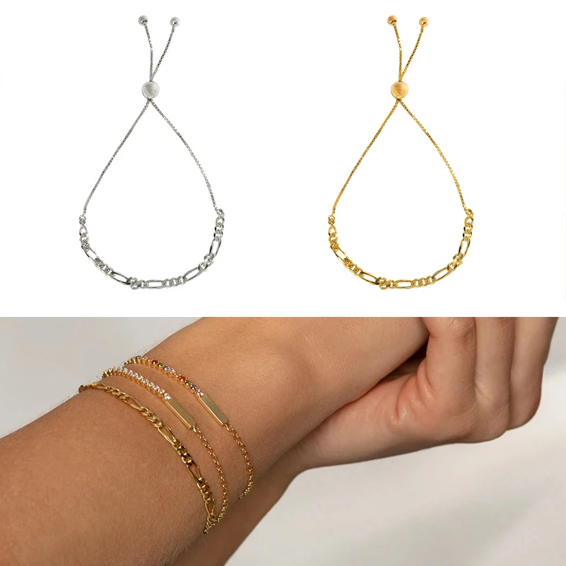 Женский Регулируемый браслет из серебра 925 пробы с геометрическим узором |