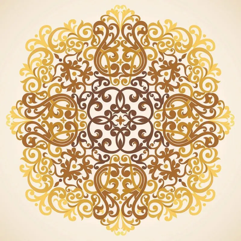 Занавеска в классическом марокканском стиле Мандала с цветочным орнаментом