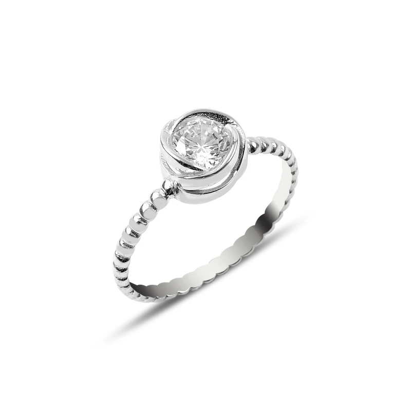 

Серебряное 925 пробы обручальное кольцо с цирконием