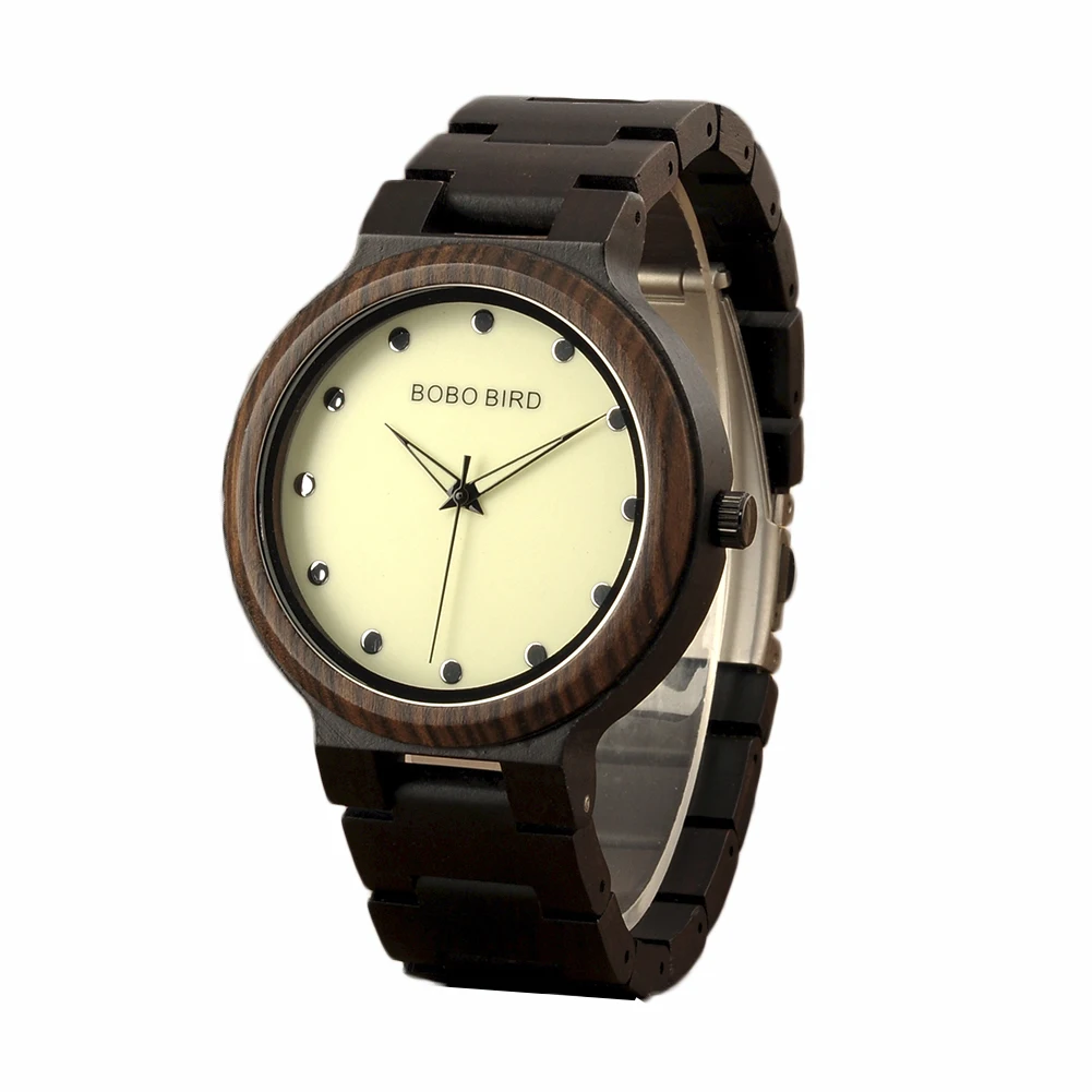 

BOBO BIRD Men's Watches Wood Men Quartz Wristwatches For Men Wood Man Wrist Women Watch Wooden Timepiece Custom Anniversary Gift